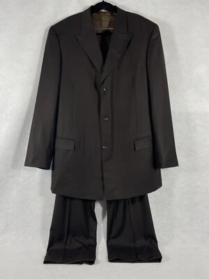 Blazer e calça Caravelli 3 peças calça terno masculino 44L marrom colete - Imagem 1 de 4