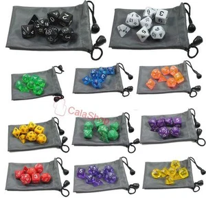 7 sided die of DUNGEONS & DRAGONS RPG Dice Game set D4 D6 D8 D10 D12 D20 Bag DS - Picture 1 of 12