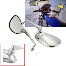 1 Pair 10mm Chrome Plate Adjustable Motorcycle White Glass Rear View Mirrors