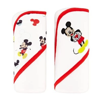 Disney Cudlie Baby Boy Mickey Mouse 2 Pack Rolled/Carded Hooded Towels in Hap... - Image 1 of 4