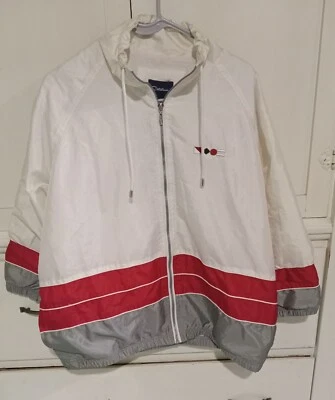 Винтажная белая ветровка Catalina куртка на молнии женский размер большой - Изображение 1 из 4