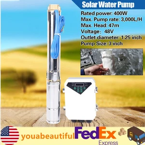 Solar Water Pump Submersible Deep Well Pump 48V DC Max Pump Rate 3,000l/H NEW - Picture 1 of 12