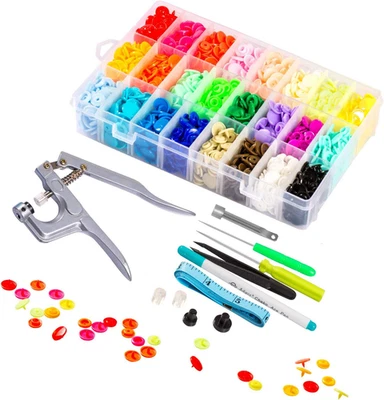Snaps and Snap Pliers Set, 360 Sets T5 Plastic Buttons for Sewing and Crafting - Image 1 of 4