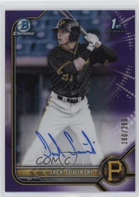 2022 Bowman Chrome Prospect Purple Refractor /250 Jack Suwinski Rookie Auto RC - Image 1 of 2