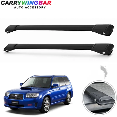 Fits Subaru Forester SG 2002-2008 Flush Roof Racks CrossBars Black Color - Image 1 of 4