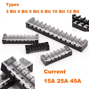 Barrier Screw Terminal Block Wire Connector Board 600V 3-12 Bit 15A , 25A, 45A - Picture 1 of 6
