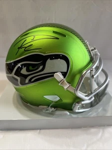 RUSSELL WILSON SEATTLE SEAHAWKS SIGNED SPEED BLAZE MINI HELMET Mill Creek - Picture 1 of 2