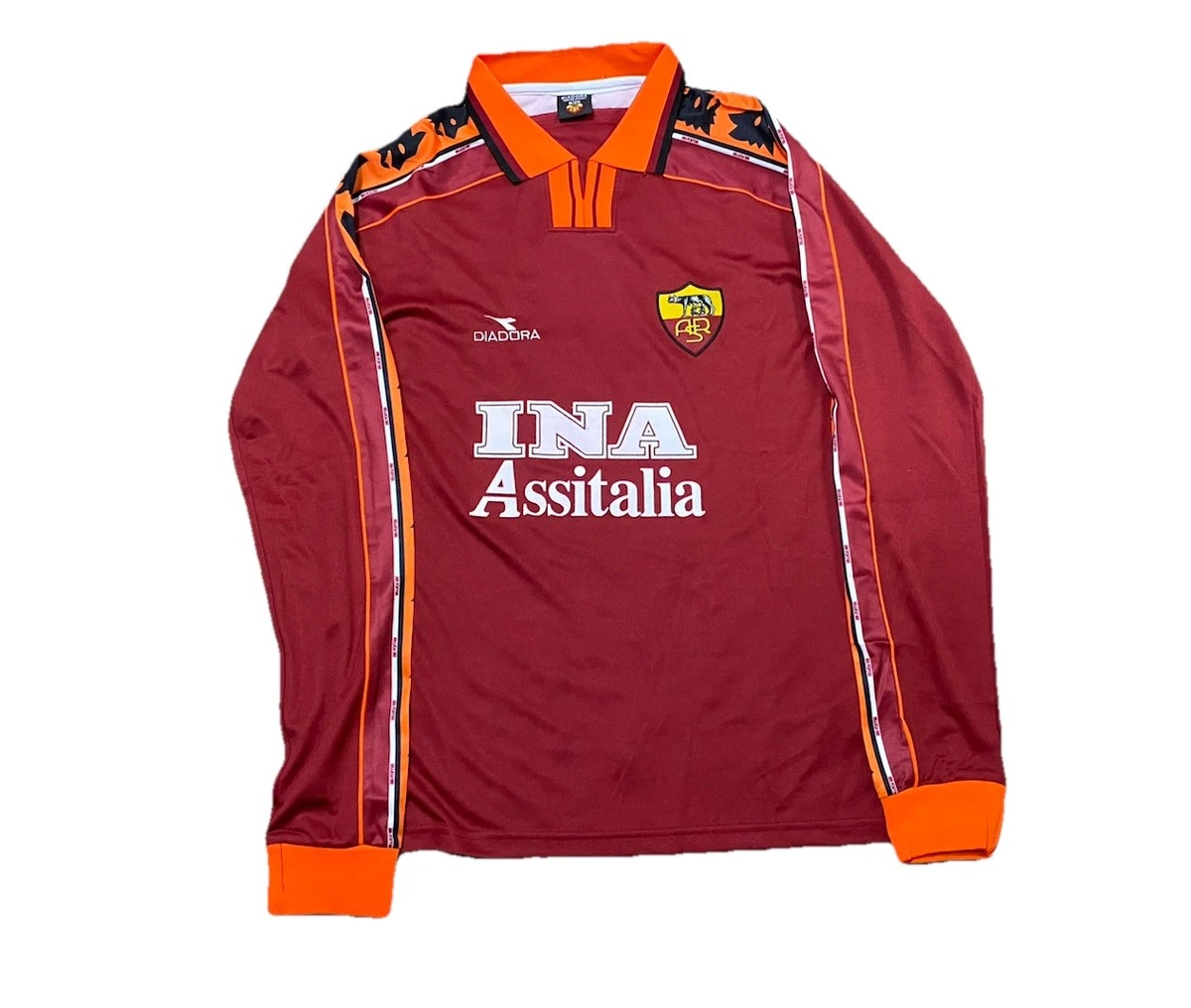 Camiseta Retro AS Roma Totti 1998-1999 Capitan Manga Larga