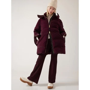 ATHLETA Alicia Keys Velvet Luxe Puffer NWT, Burgundy, Large, Free Shipping! B5 - Picture 1 of 7