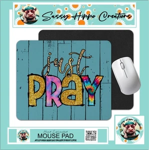 Mauspad Just Pray Rustikal Holz Christlich Anti Rutsch Rückseite Leicht Sublimiert - Bild 1 von 4