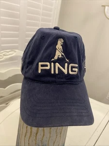Gorra de béisbol vintage de hierro PING Golf I3 talla L/XL ajustada azul con letras tostadas - Imagen 1 de 12