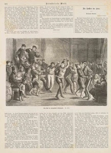 Grönland: Ball in Julianshab, um 1876, Holzstich Figürlich Unbekannt (19.Jhd) - Picture 1 of 4