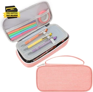Large Capacity Pencil Pouch, Pink Pencil Case, Cute Pencil Bag with Zipper, Soft - Picture 1 of 7