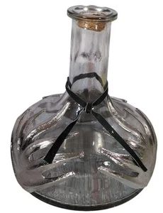 Botella decantadora vacía vintage Don Julio REAL Tequila Anejo hojas de metal 7" x 6" - Imagen 1 de 18