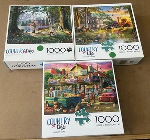 Buffalo Games Landleben Puzzle 1000 Teile Menge 3 mit Postern - Bild 1 von 7