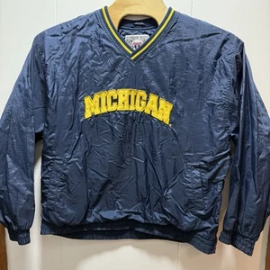 Chaqueta cortavientos Michigan Wolverines para hombre talla grande suéter años 90 vintage - Imagen 1 de 4