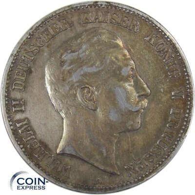 PREUSSEN 5 Mark Münze 1901 A Wilhelm II Deutscher Kaiser König v. Preußen Silber - Bild 1 von 2
