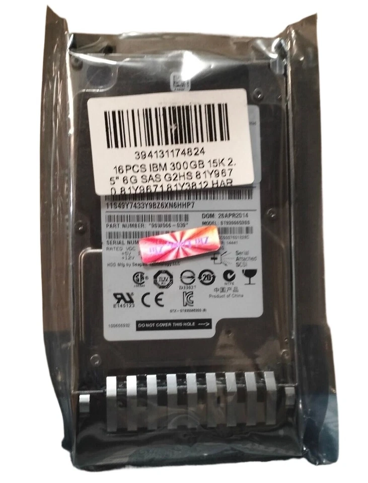 81Y9670 300GB 15K SAS 6Gbps 2.5" HDD Hard Drive 81Y9671 81Y3812 - Image 1 of 4