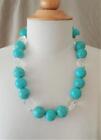 Neiman Marcus Turquoise & Crystal Necklace New In Box