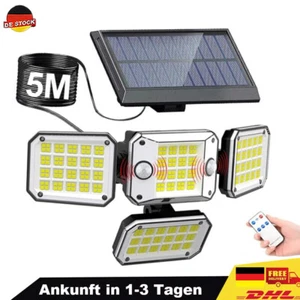 ¡Limpieza de almacén!🔥296 Lámpara solar LED Lámpara solar con detector de movimiento inundador exterior - Imagen 1 de 9