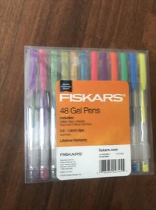 Fiskars 48 Piece Gel Pens.  Glitter Neon Metallic and Regular Colors - Picture 1 of 1