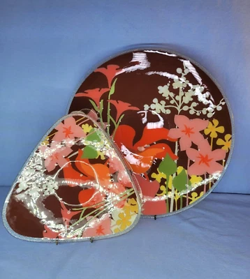 Bandejas de toros franceses redondas y triangulares con patrón floral Juego de platos decorativos Foto 1 de 4