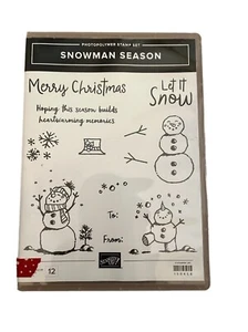 Juego de estampillas de fotopolímero de temporada de muñeco de nieve Stampin Up - Imagen 1 de 3