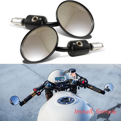 Espejos retrovisores de extremo de barra de 7/8" 1" para manillar de motocicleta Yamaha Honda 2004-2017 Foto 1 de 4