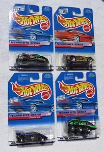 1998 MATTEL HOT WHEELS TECHNO BITS SERIES, COMPLETE SET OF 4 CARS, NEW (6,B1) - Picture 1 of 5