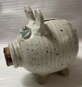 Vintage Pottery Smith handgefertigtes “ Corky Pig “ Sparschwein mit Korken, signiert - Bild 1 von 8