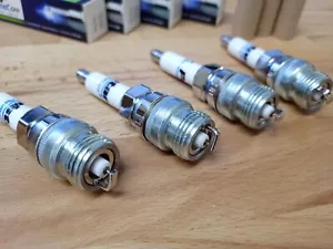 4x Ford Pinto Engine Pulstar Plasma Core Iridium Spark Plugs + Insert Adaptors - Picture 1 of 7
