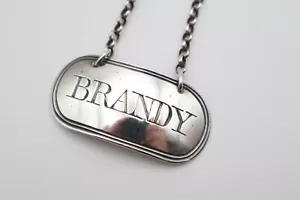 Antique Georgian Sterling Silver Brandy Decanter Label Hallmarked - Picture 1 of 6