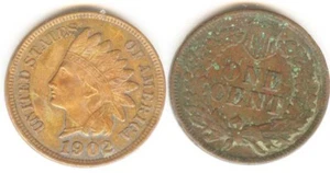 1 Piece of 1 Cent Copper USA - Indian Head Penny 1902 - Picture 1 of 2
