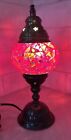 HANDMADE Turkish mosaic table lamp Medium/Red- Glass lamp Boho Colorful