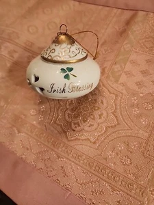 Bradford Exchange Irish Blessing Baumschmuck Weihnachten Porzellan Kleeblatt - Bild 1 von 6
