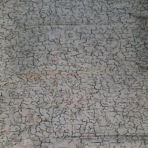 VTG Leslie Beck Cranston VIP Fabric 44" X 22" Cotton Beige Tan Black Crackle - Picture 1 of 5