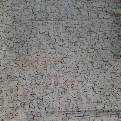 VTG Quilting Fabric Leslie Beck VIP 44" X 22" Cotton Beige Tan Black Crackle - Image 1 of 4