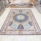 Dome Pattern Large handcarft Silk Area Rug 10x14ft Hand-knotted Carpets 071A