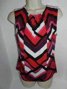 Womens Calvin Klein Shell Multi-colored geometric Sleeveless top S Small - Bild 1 von 4