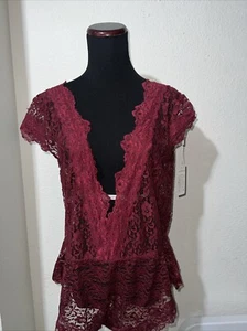Lace Teddy Lingerie Sexy Lingerie  Womens Burgundy Red, Size 3XL By Ruzishun - Picture 1 of 13