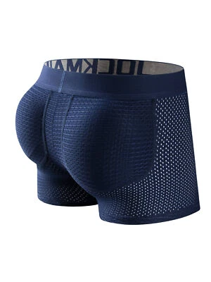 1pc Men's Mesh Breathable Butt Lift Boxer Briefs Underwear with Butt Pad Enlarge - Image 1 of 4