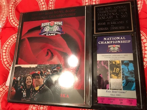 2002 Rose Bowl National Championship Ticket & program-On A Plaque Cover