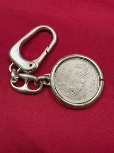 portachiavi con anello porta moneta in argento con 500 lire Unità d'Italia 1961 - Picture 1 of 2