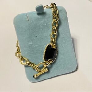 Judith Ripka Toggle 925 Gold Plated Chain Link Bracelet
