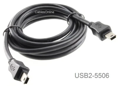 6ft CablesOnline USB 2.0 Mini-B 5-Pin to Mini-B 5-Pin Male/Male Cable, USB2-5506 - Image 1 of 3