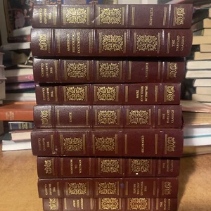 Vintage 1980s Harvard Classics Grolier Gilt Edge Burgundy Lot Of 9 HC Books VGC - Imagen 1 de 5