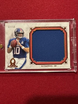 2013 Topps Museum ELI MANNING Jumbo Game Used Pro Bowl Jersey Patch 32/50 GIANTS - Image 1 of 4
