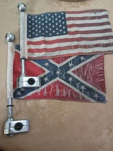 VintageUsed Kuryakyn 9in Flag 1/2inch Vertical Clamp Mount Chrome Removable Flag - Picture 1 of 11
