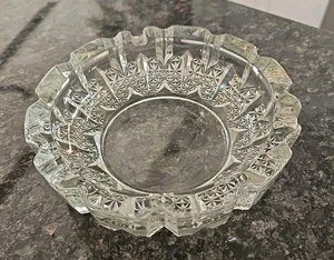"Cenicero de colección grande pesado para cigarrillos de vidrio con corte de cristal Firna de 7"" bandeja de cenizas" - Imagen 1 de 8