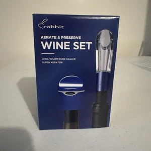 HASE Belüften & Einkochen Wein Set Wein Champagner Versiegelung Super Belüfter BLAU - Bild 1 von 4